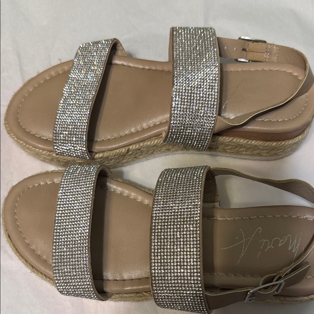 Elegant Tan and Silver Women's Sandals